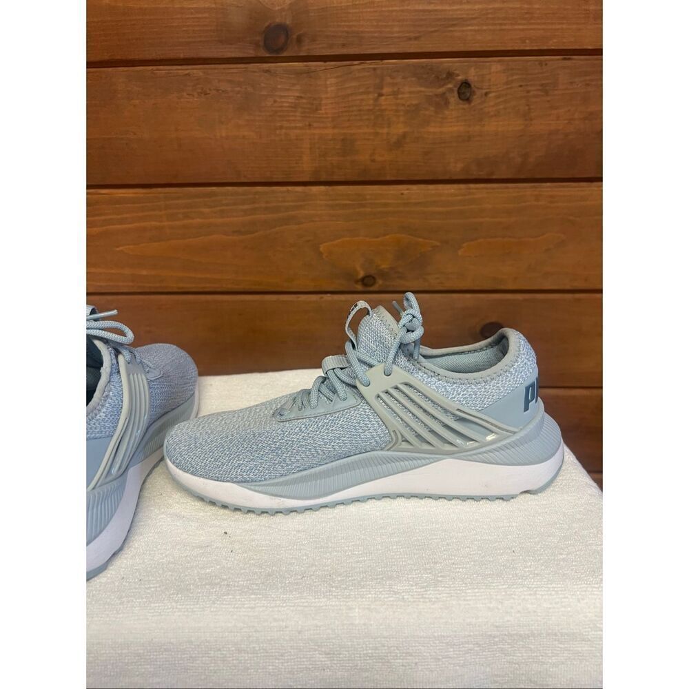 Puma Womans Pacer Future sneakers in a light blue knit Sz 7 - Picture 5 of 8